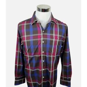 Tommy Bahama Men’s L Button‑Down Long Sleeve Plaid Shirt Cotton – Multicolor